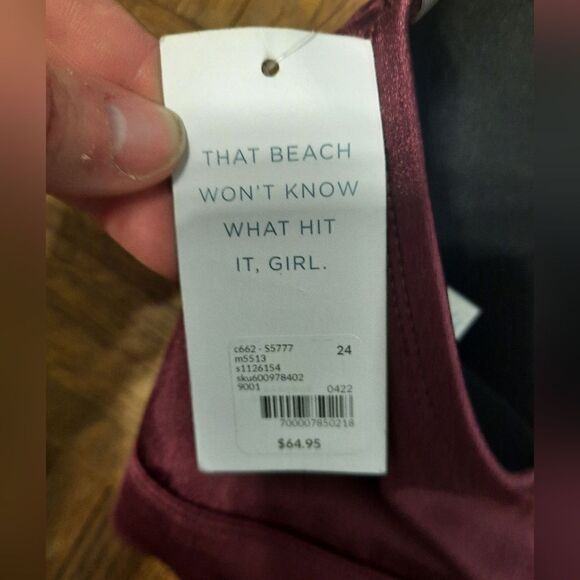 NWT Swim by Cacique Lightly Lined No Wire Bikini Top women's Size 24 - Picture 3 of 3